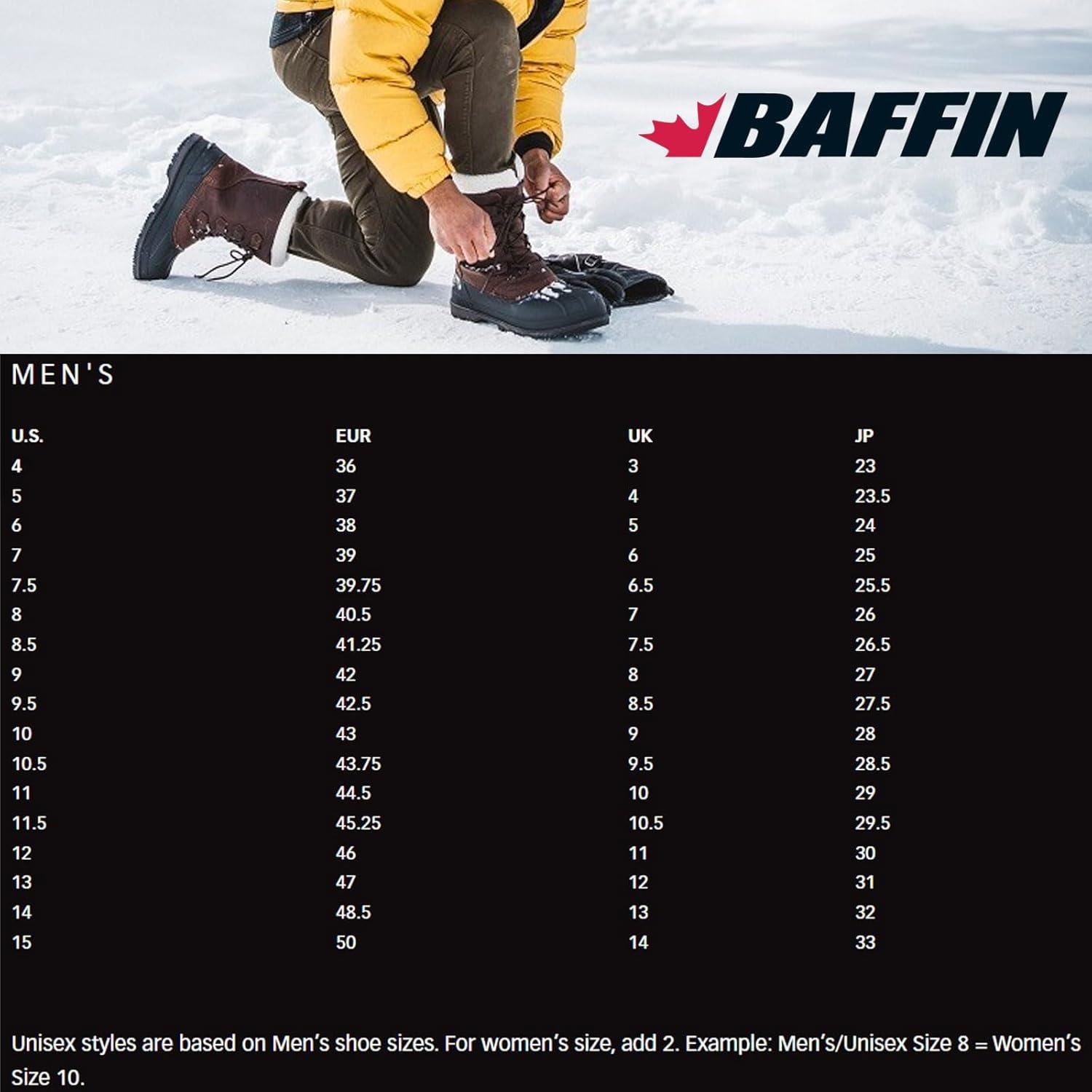 image:imageBaffin Mens CANADA Winter Boots Waterproof Insulated Leather Boots for Cold Weather FauxFur Collar amp GelFlex MidsoleBlack