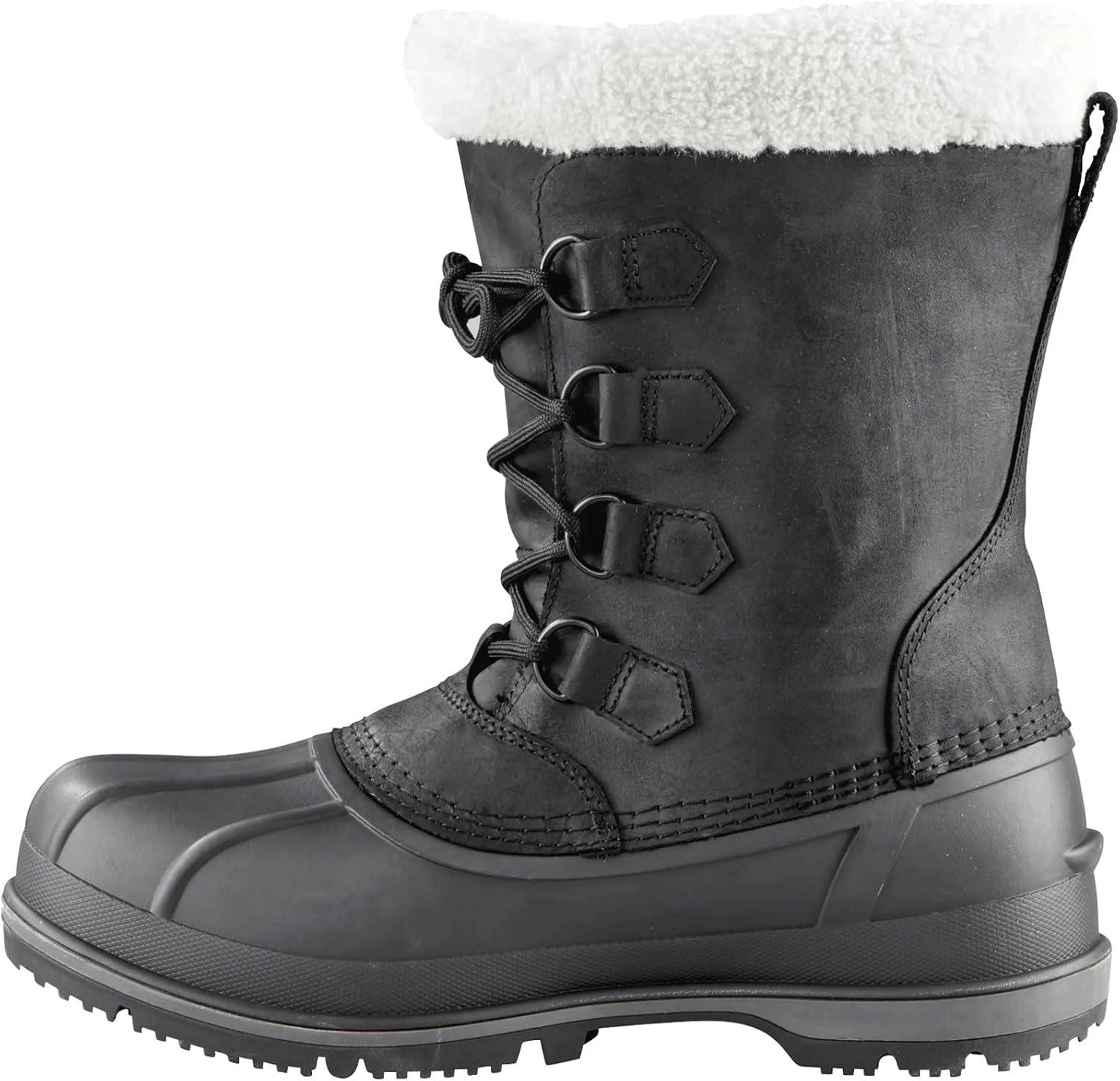 image:imageBaffin Mens CANADA Winter Boots Waterproof Insulated Leather Boots for Cold Weather FauxFur Collar amp GelFlex MidsoleBlack