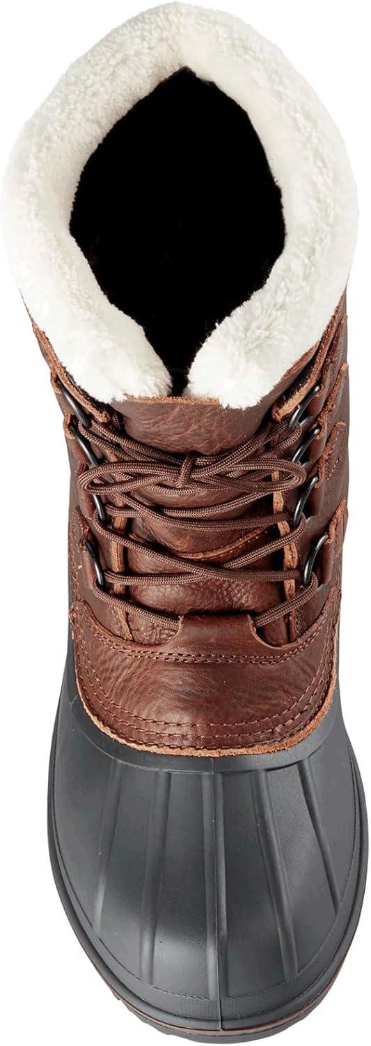 image:imageBaffin Mens CANADA Winter Boots Waterproof Insulated Leather Boots for Cold Weather FauxFur Collar amp GelFlex MidsoleBrown