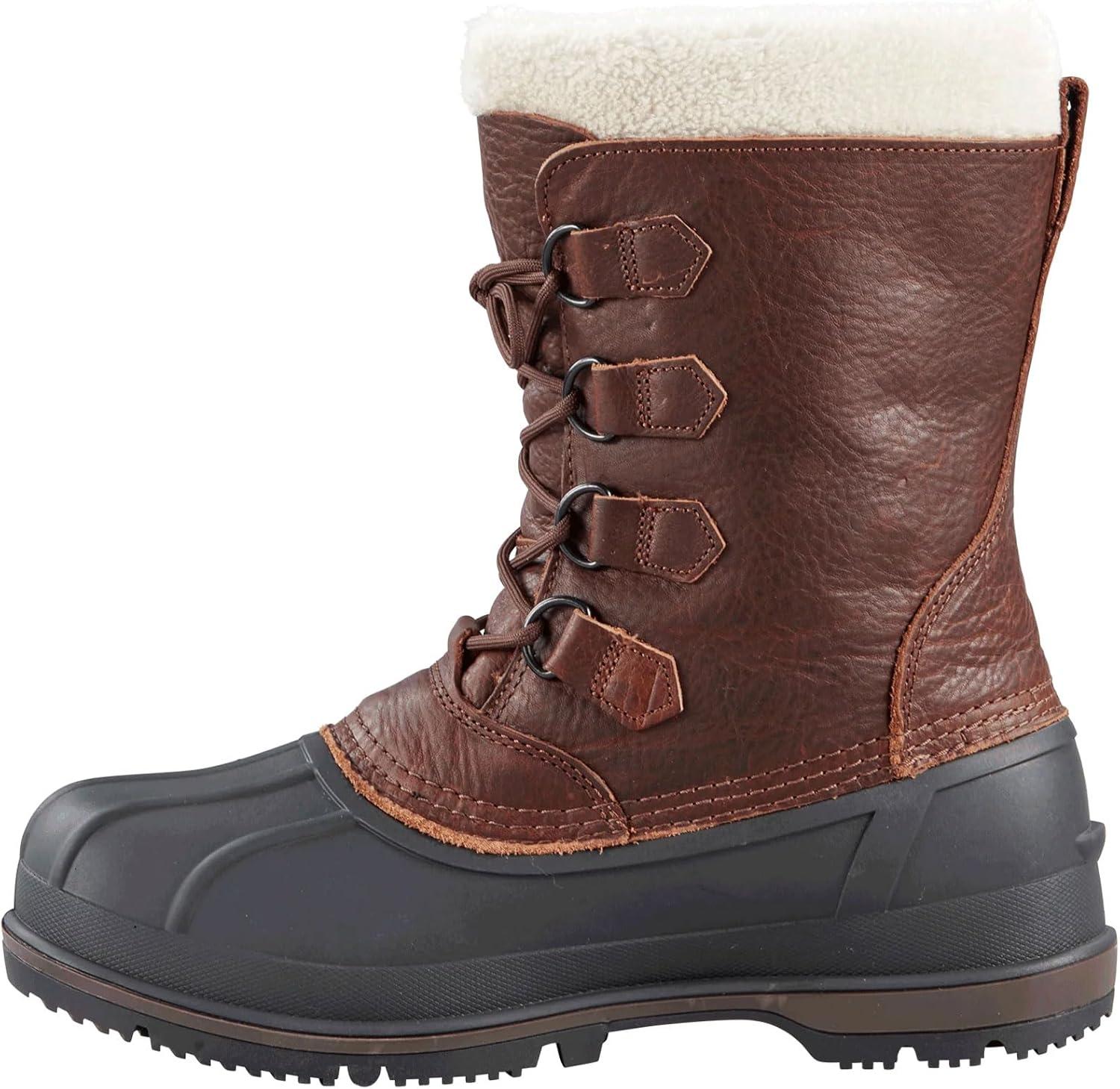 image:imageBaffin Mens CANADA Winter Boots Waterproof Insulated Leather Boots for Cold Weather FauxFur Collar amp GelFlex MidsoleBrown