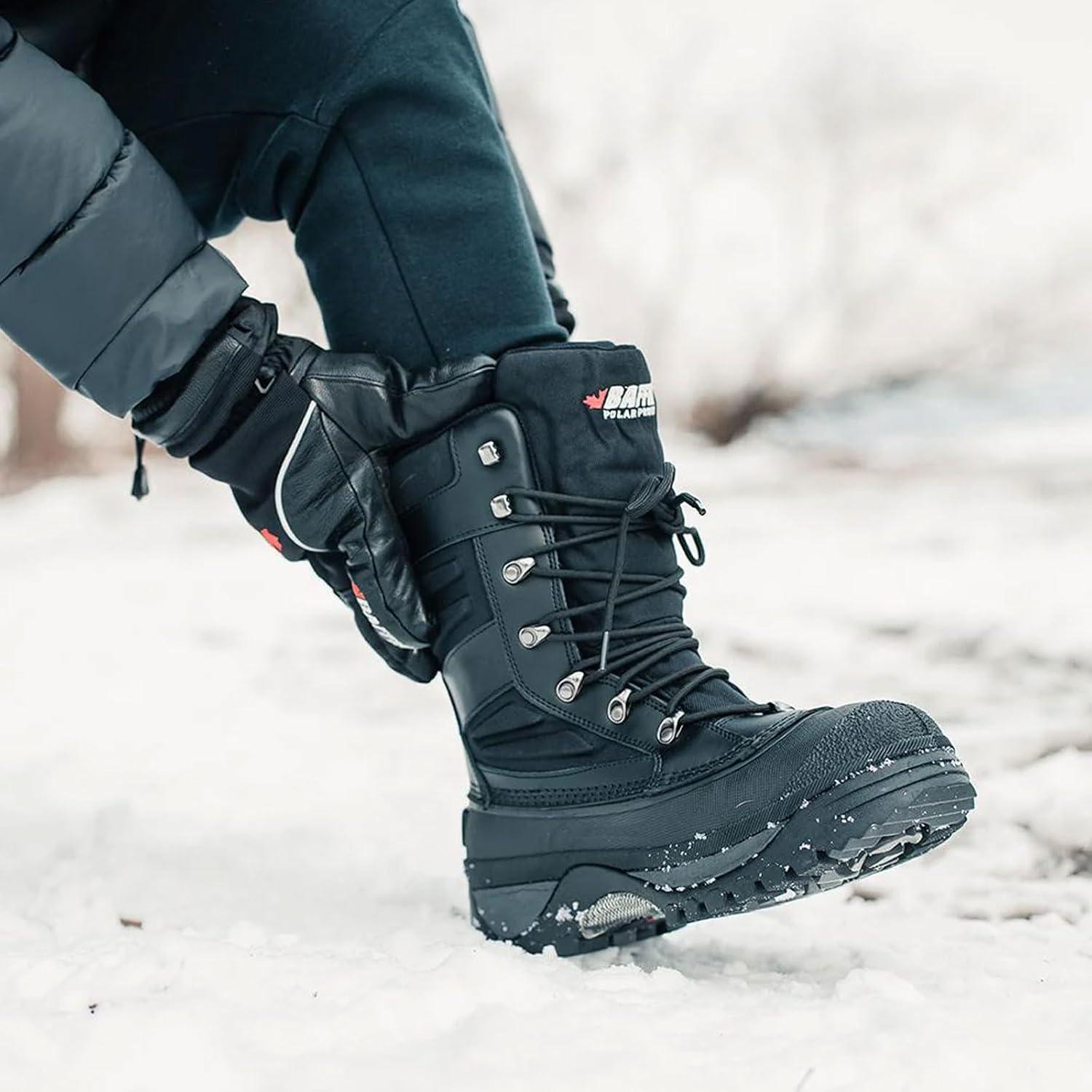 image:imageBaffin Mens CROSSFIRE Winter Boots Warm Durable Waterproof Insulated Leather Snow amp Hunting Boots for Extreme Cold WeatherBlack