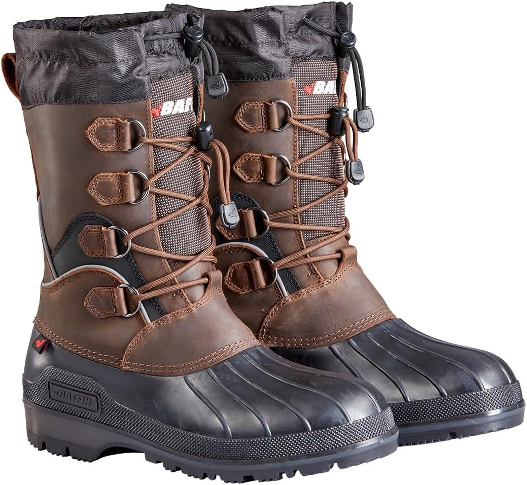 image:imageBaffin Mens MOUNTAIN Warm Waterproof MoistureWicking SlipOn Style Full Grain Leather Upper Snow Boots Arctic RatedBrown