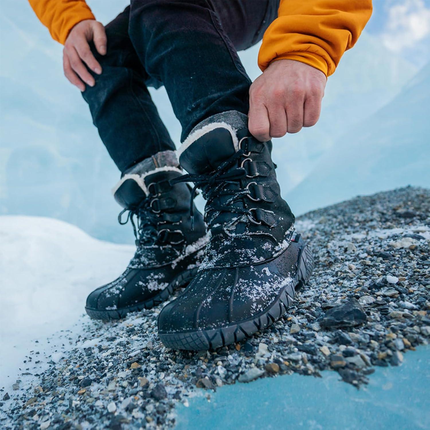 image:imageBaffin Yellowknife Mens Boots Lowcalf Height for Winter and Snow Snowshoe compatible Made in CanadaBlack
