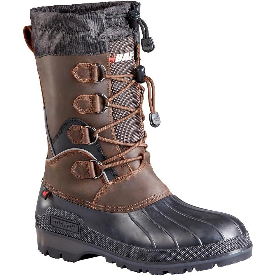image:imageBaffin Mens MOUNTAIN Warm Waterproof MoistureWicking SlipOn Style Full Grain Leather Upper Snow Boots Arctic RatedBrown