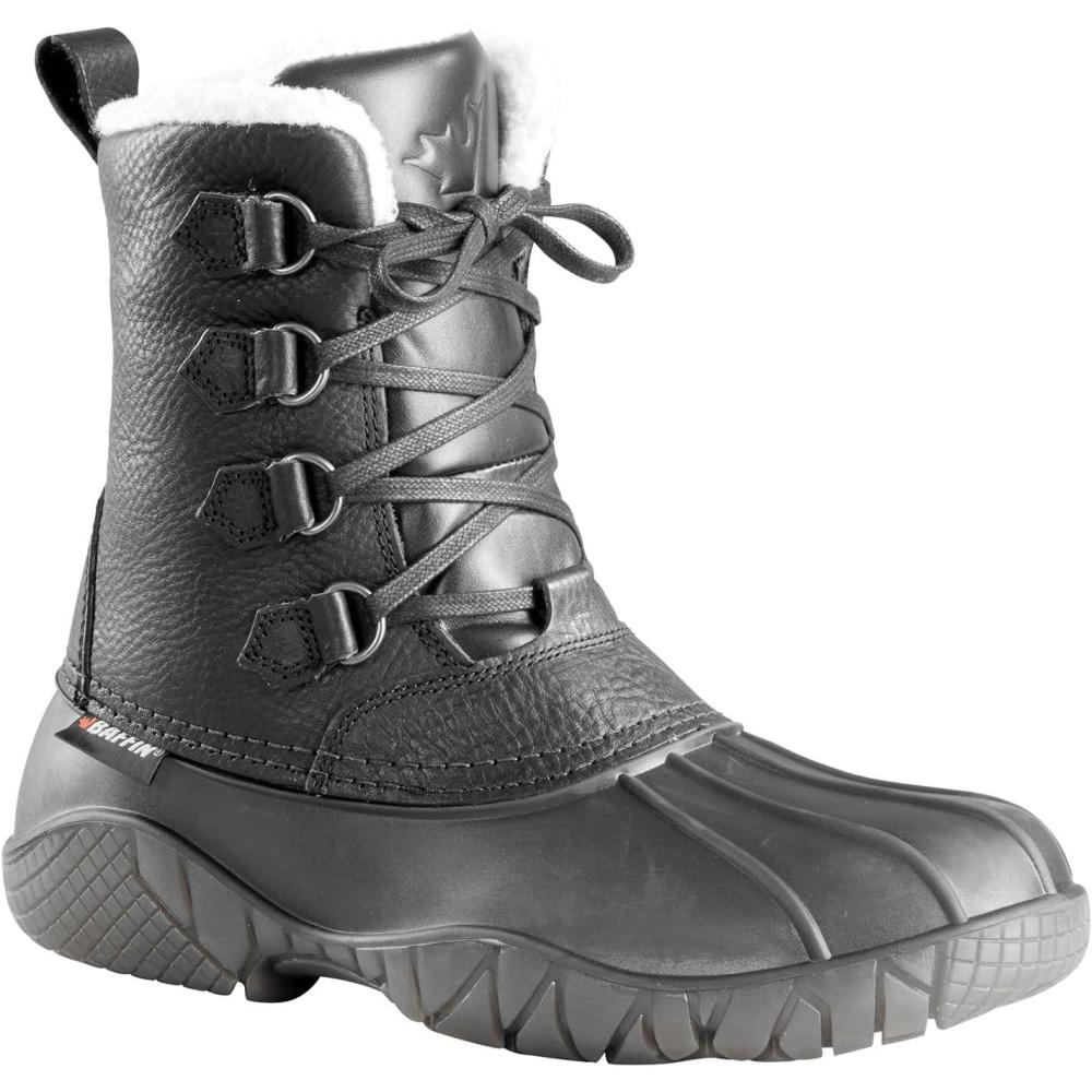 image:imageBaffin Yellowknife Mens Boots Lowcalf Height for Winter and Snow Snowshoe compatible Made in CanadaBlack