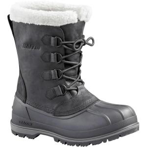 Baffin Men’s CANADA Winter Boots | Waterproof Insulated Leather Boots for Cold Weather | Faux-Fur Collar & GelFlex Midsole(Black)