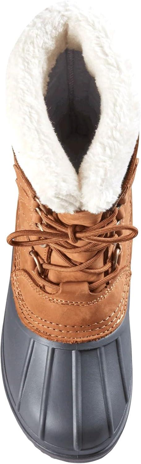 image:imageBaffin Womens CANADA Winter Boots Waterproof Insulated Leather Boots for Cold Weather FauxFur Collar amp GelFlex MidsoleBrown