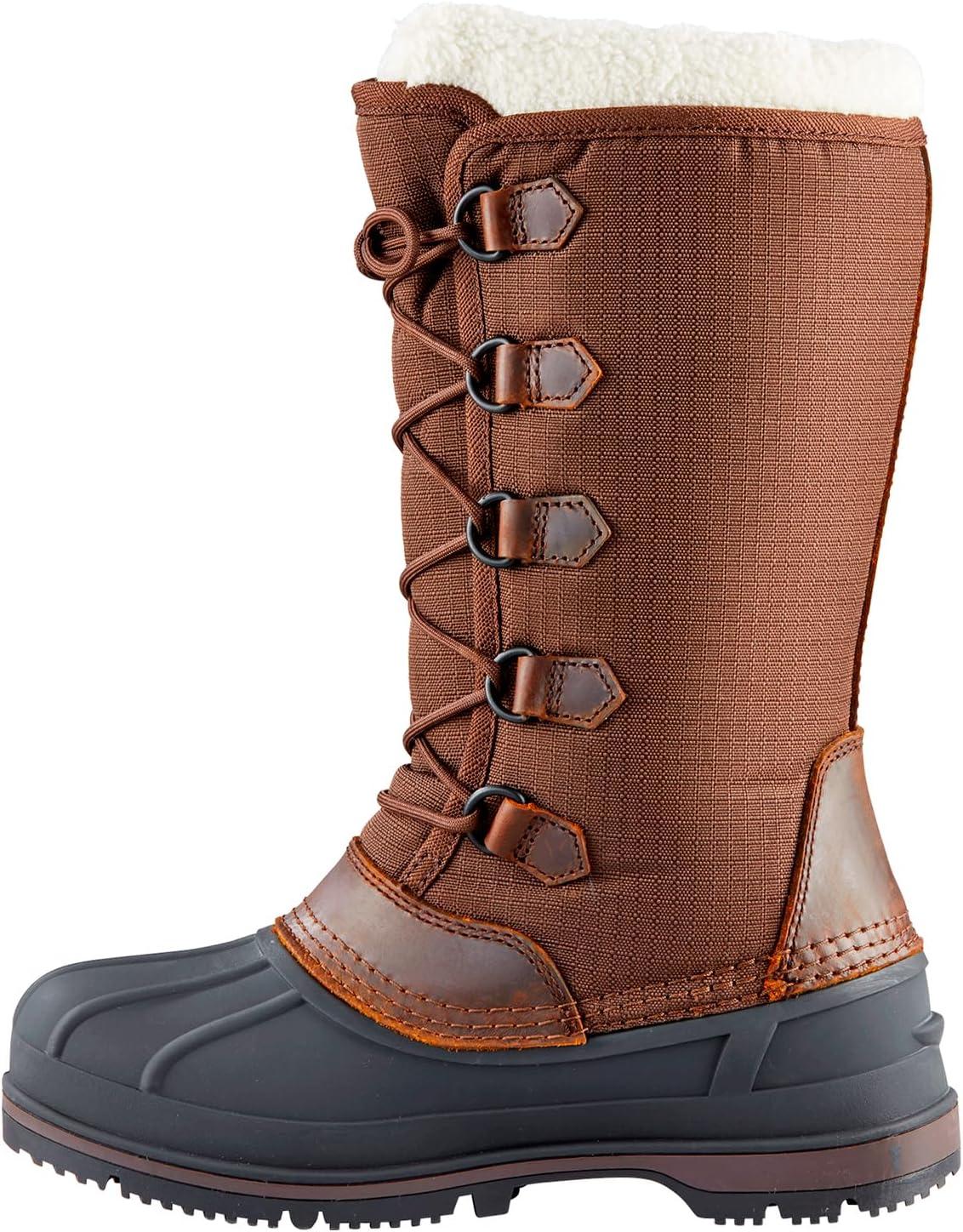 image:imageBaffin Womens OTTAWA Waterproof Insulated TallHeight LaceUp Snow Boots Leather amp Nylon Upper Flexible Polar Rubber BaseBrown