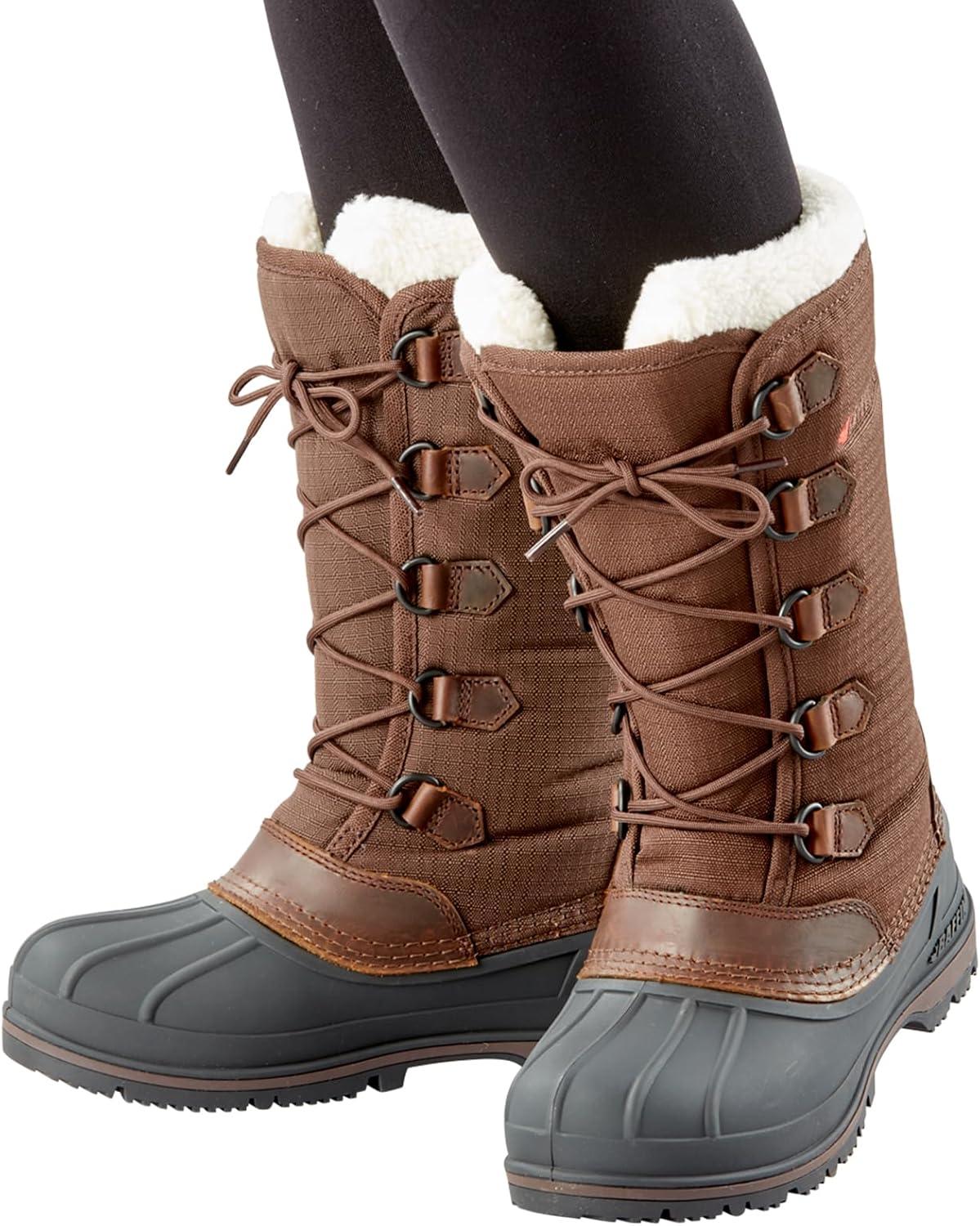 image:imageBaffin Womens OTTAWA Waterproof Insulated TallHeight LaceUp Snow Boots Leather amp Nylon Upper Flexible Polar Rubber BaseBrown
