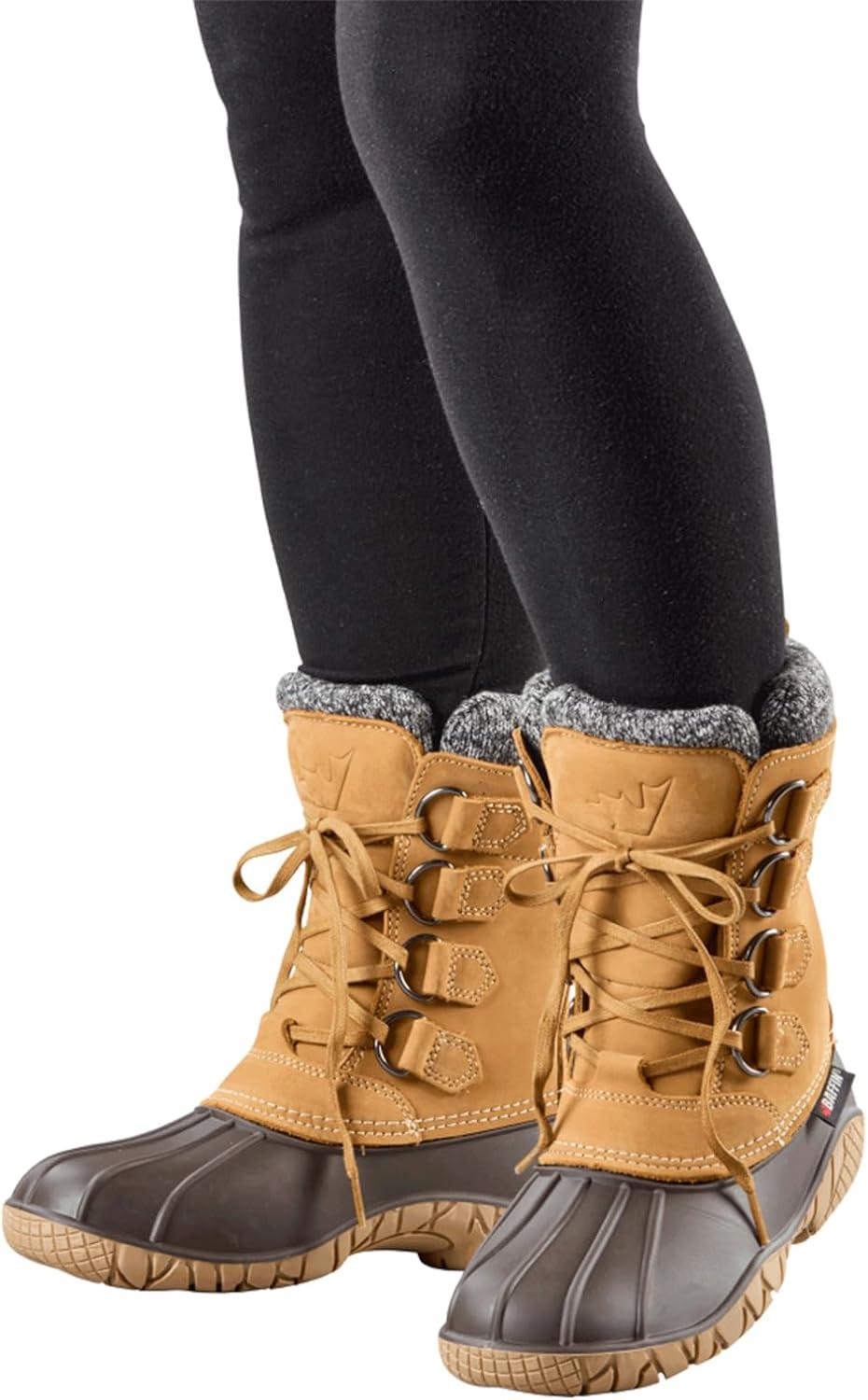 image:imageBaffin Womens YELLOWKNIFE CUFF Waterproof Insulated MidHeight Snow Boots FullGrain Leather Upper Flexible Rubber BaseTan
