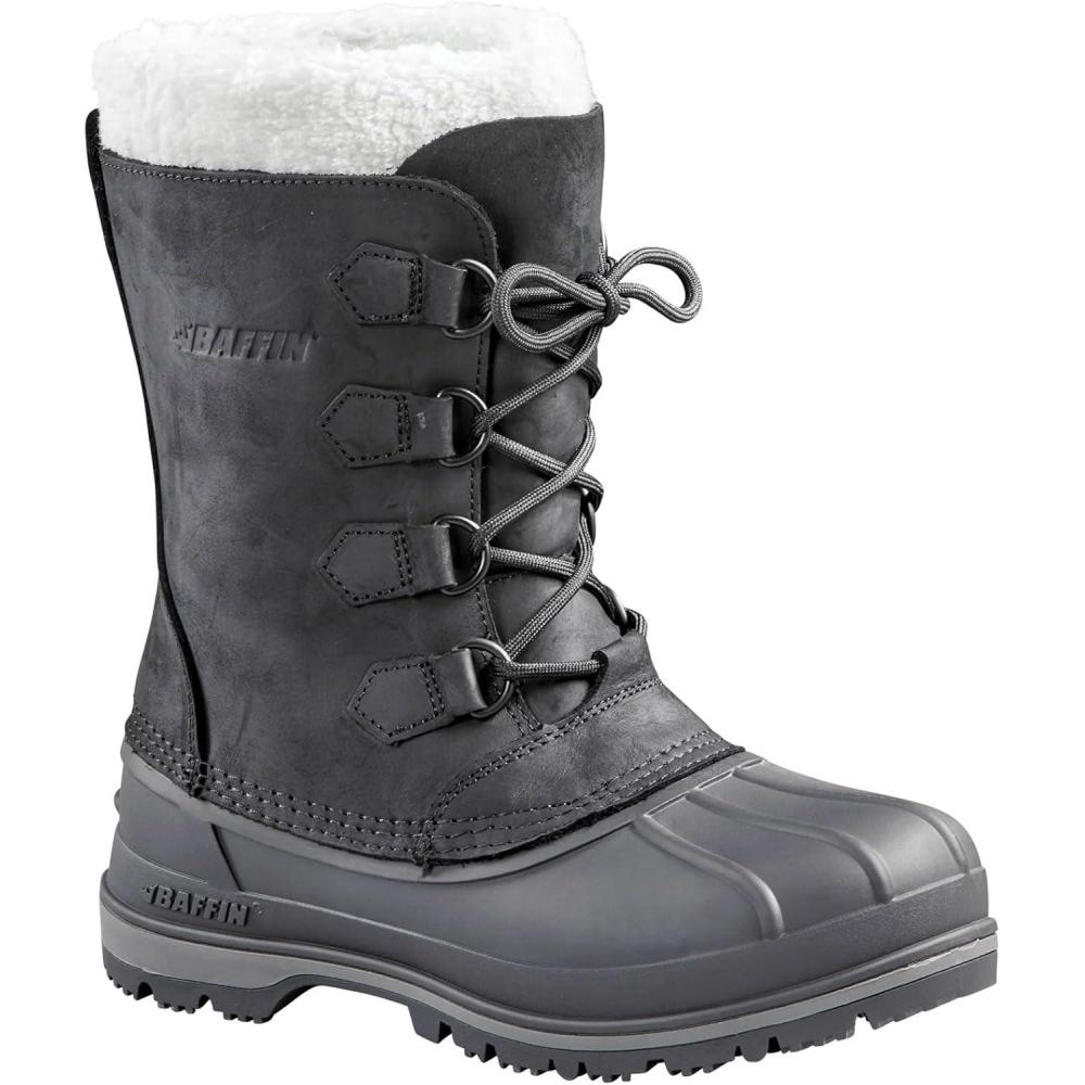 image:imageBaffin Womens CANADA Winter Boots Waterproof Insulated Leather Boots for Cold Weather FauxFur Collar amp GelFlex MidsoleBlack