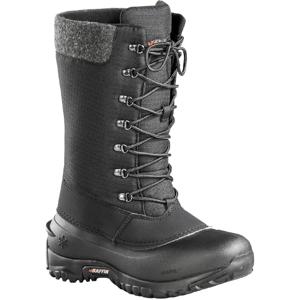 image:imageBaffin Womens JESS Tall Waterproof Insulated Lightweight TundraRated Cold Weather Snowshoe Compatible Winter Snow BootsBlack