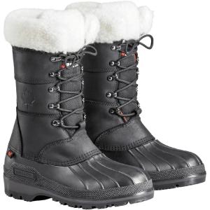 Baffin Women’s MAPLE LEAF Tall Waterproof Insulated Lightweight Leather Lace-Up Arctic-Rated Cold Weather Winter Snow Boots(Black)