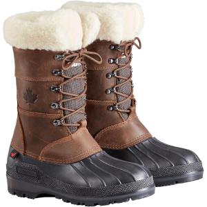 Baffin Women’s MAPLE LEAF Tall Waterproof Insulated Lightweight Leather Lace-Up Arctic-Rated Cold Weather Winter Snow Boots(Brown)