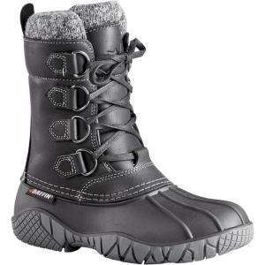 Baffin Women’s YELLOWKNIFE CUFF Waterproof Insulated Mid-Height Snow Boots, Full-Grain Leather Upper, Flexible Rubber Base(Black)