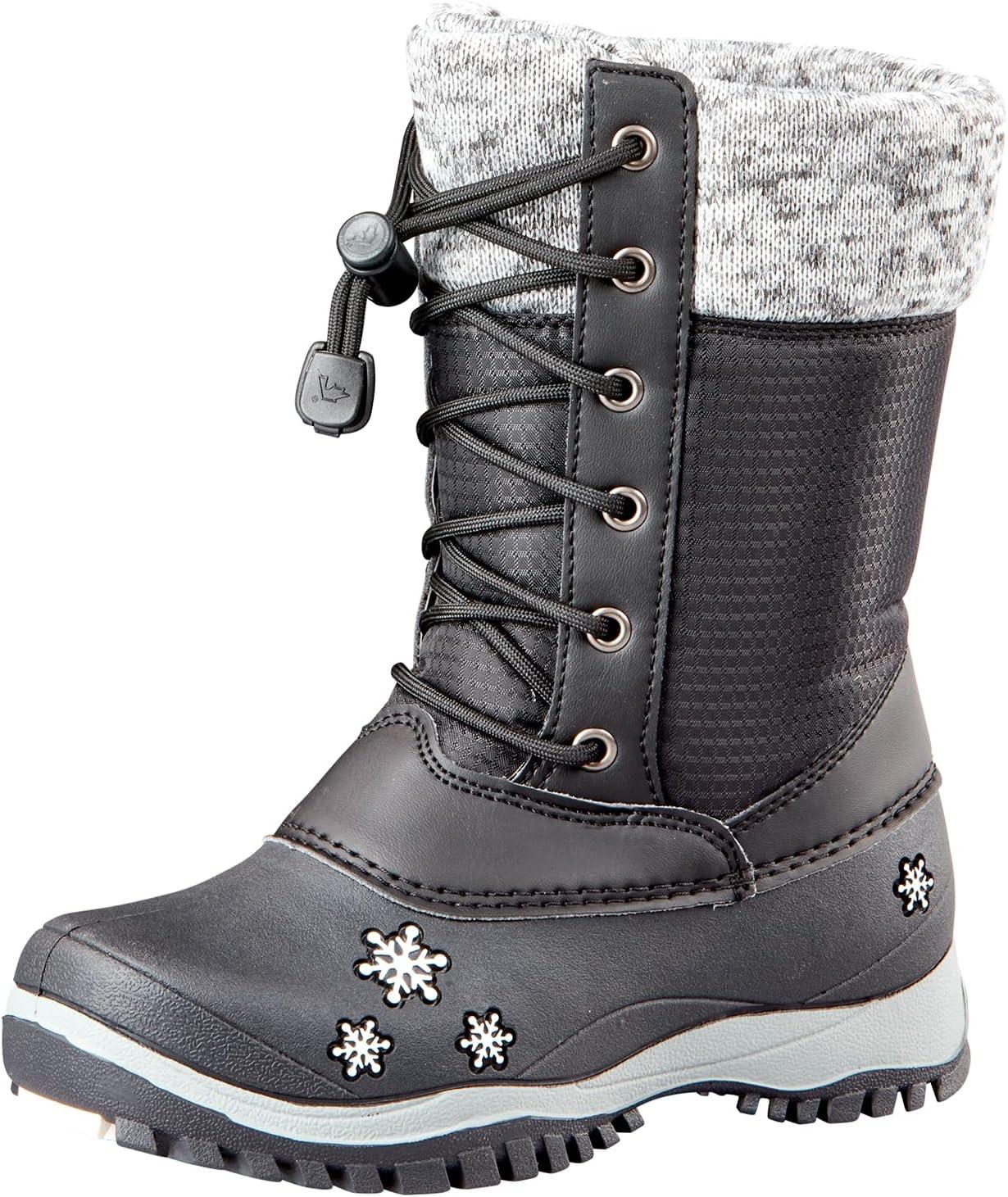 image:imageBaffin Unisex Kids Junior AVERY Waterproof Insulated ComfortFit MultiLayer MidCalf LaceUp Snow Boots Arctic Rubber BaseWhite