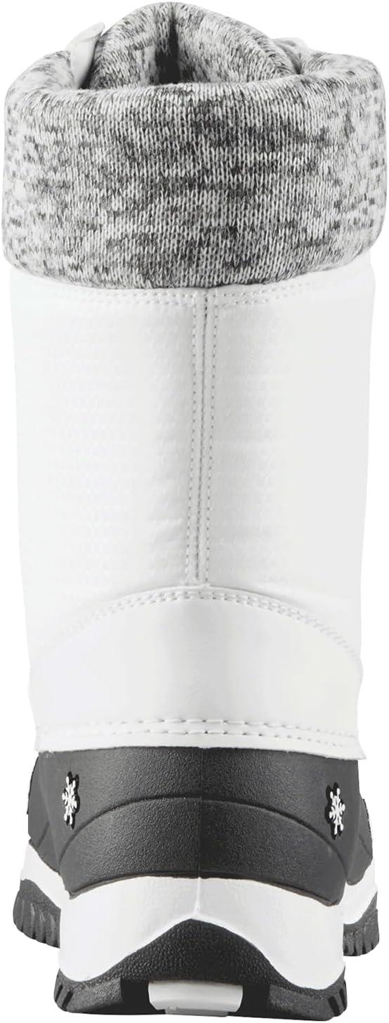 image:imageBaffin Unisex Kids Junior AVERY Waterproof Insulated ComfortFit MultiLayer MidCalf LaceUp Snow Boots Arctic Rubber BaseWhite