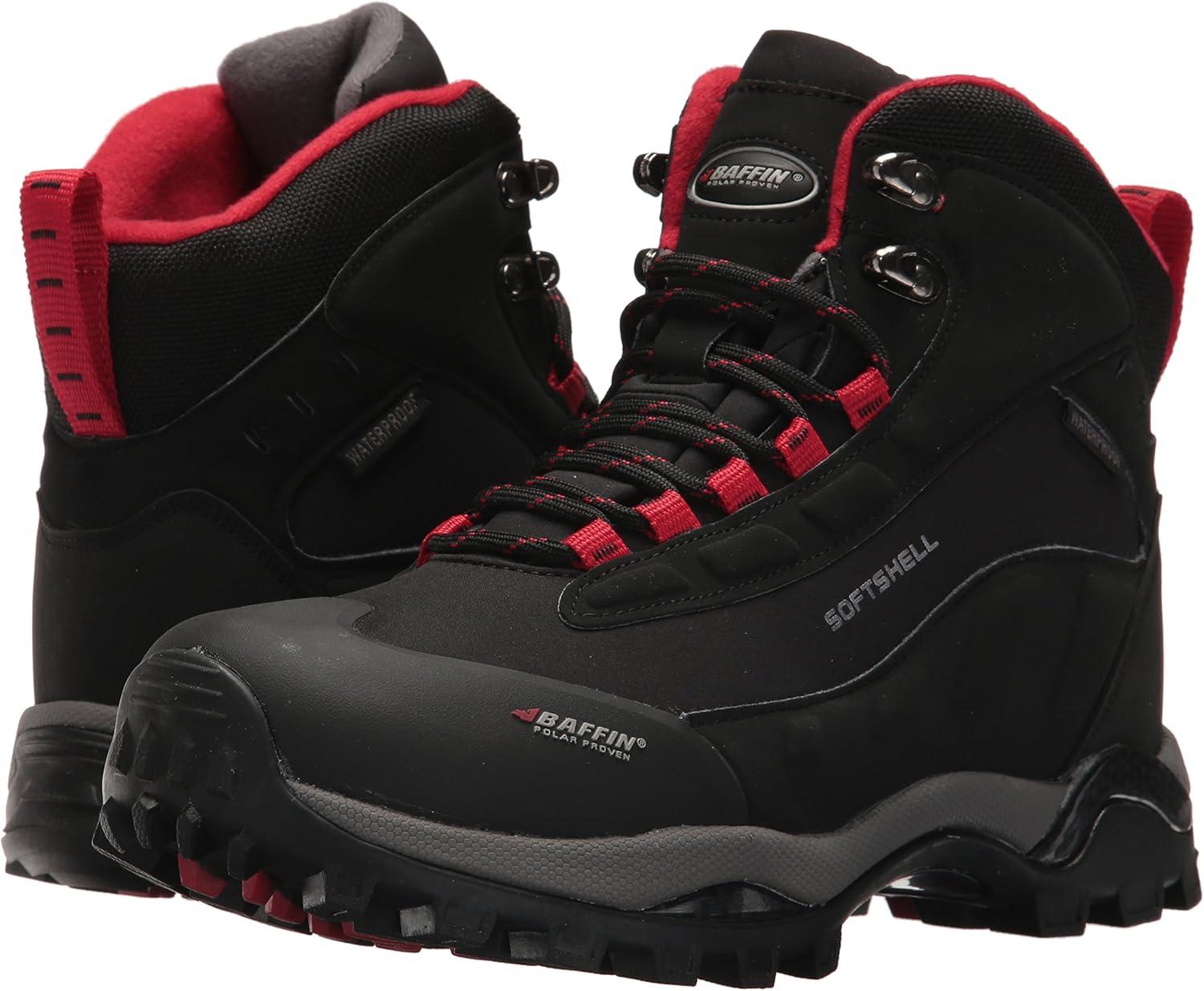 image:imageBaffin Womens HIKE Mid Waterproof Insulated Lightweight TundraRated Cold Weather Boots for Hiking Trekking amp CampingBlackRed