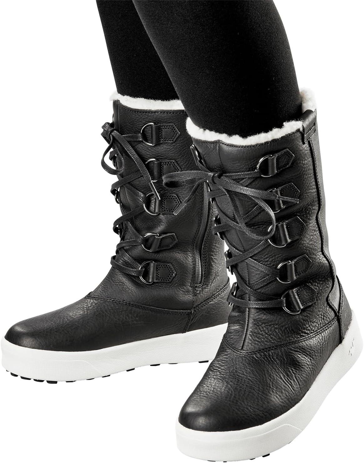 image:imageBaffin Womens YORKVILLE Waterproof Insulated TallHeight Winter Snow Boots Leather Upper Wool Lining SlipResistant BaseBlack