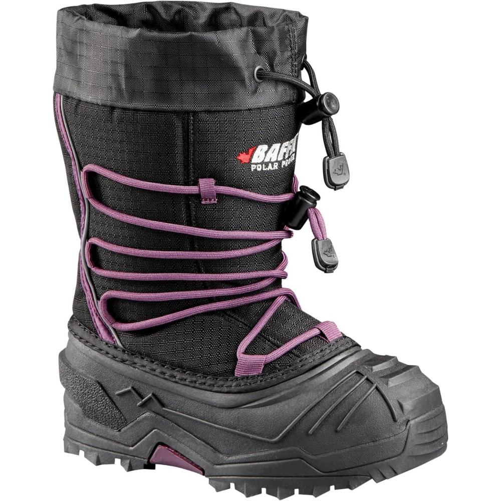 image:imageBaffin Kids Junior YOUNG SNOGOOSE Insulated Waterproof Flexible ComfortFit MultiLayer Tall Snow Boots wPolar Rubber BaseBlackPlum