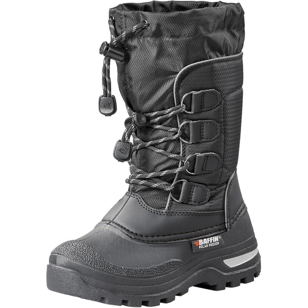 image:imageBaffin Unisex Kids PINETREE Waterproof Insulated MidCalf Winter Boots wComfortFit Inner Boot System amp Arctic Rubber BaseBlack