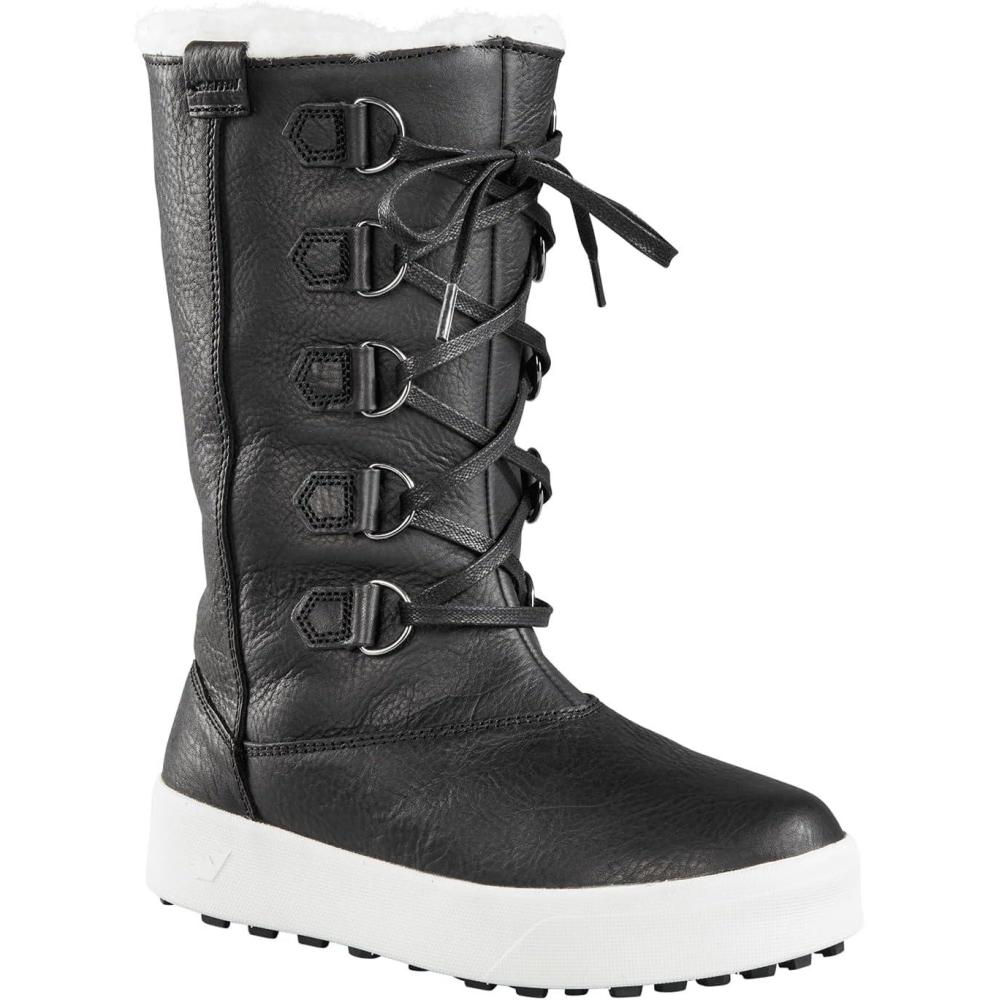 image:imageBaffin Womens YORKVILLE Waterproof Insulated TallHeight Winter Snow Boots Leather Upper Wool Lining SlipResistant BaseBlack