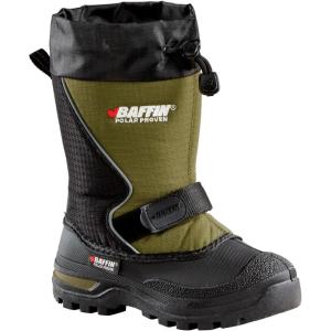 Baffin Kids’ Junior MUSTANG Waterproof Insulated Tundra Rated Breathable Nylon/Rubber Tall Height Winter Outdoor Snow Boots(Black/Green)