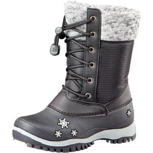 Baffin Unisex Kids’ Junior AVERY Waterproof Insulated Comfort-Fit Multi-Layer Mid-Calf Lace-Up Snow Boots, Arctic Rubber Base(Black)