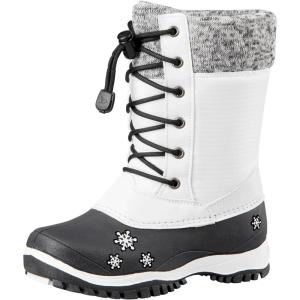 Baffin Unisex Kids’ Junior AVERY Waterproof Insulated Comfort-Fit Multi-Layer Mid-Calf Lace-Up Snow Boots, Arctic Rubber Base(White)